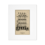 An 8 by 10 inch reproduction of an etched illustration of Cartier's London flagship store circa 1922